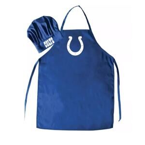 NFL Chef 2pc Set Apron Hat Indianapolis Colts Football Gift Cook BBQ Dad Father